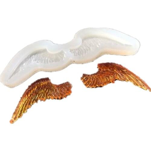 Angel Wing Shape Fondant Epoxy Mold Jewelry Transparent Silicone Mould Embossed Cake Molds DIY Phone Case Decoration Tools H165