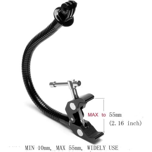 Flex Metal Hose Action Camera Gooseneck Clamp Mount Holder Compatible with Canon Nikon Waterproof Motion Sports Camcorder GoPro