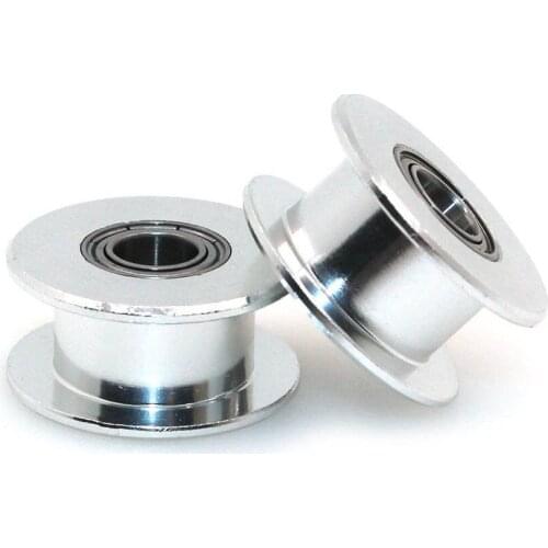 GT2 5mm Bore Aluminum Toothless Timing Belt Idler Pulley for 3D Printer 6mm Width Timing Belt (Pack of 5pcs)