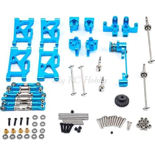 Metal upgrade Kit Drive Shaft Pull Rod Swing Arm Steering Cup C seat Gear For WLtoys 124019 124018 144001 1/14 RC Car spare part