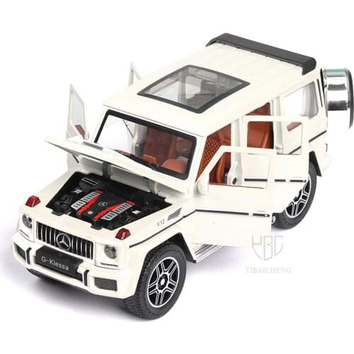 1/24 G63 Alloy Car Models Diecasts Vehicles Toy 6 Door Opened G-Class Simulation Off-road Vehicle With Light Sound Pull Back Toy