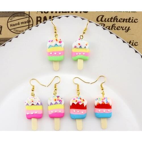 Fashion Cute Sweet Soft Clay Summer Candy Popsicle Drop Earrings For Women Girl Jewelry Friendship Gifts