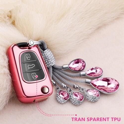 1PCS New Soft TPU Car Key Case Cover For Hyundai I30 IX35 Avante Verna KIA K2 K5 Key Rings Remote Car key Case 5 Colors