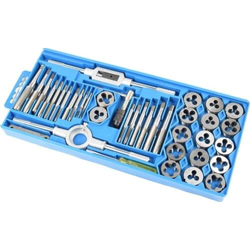 40Pcs Threaded Cutting Set M3-M12 Pro Metric Tap and Die Wrench Set Cutters Tool Metric Bit Sets for Metalworking