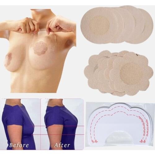 30PCS Women Fashion Sexy Bare Breast Lift Push Up Nipple Stickers Bra Accessories Beauty Toiletry Kits Lingerie Vestidos