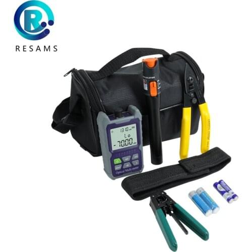 RESAMS LX Full Set Of Practical High Quality For VFL+ Power Meter + Miller Clamp Cleaver Fiber Optic Splicing Tool Kit