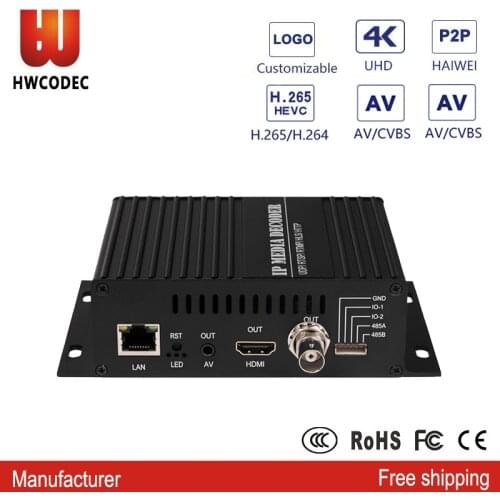 HWCODEC H9120D 4K Video converter H.264 H.265 HEVC Decoder IPTV Video Decoder HDMI Decoder HD HDMI/BNC/CVBS 4K UHD Video Decoder