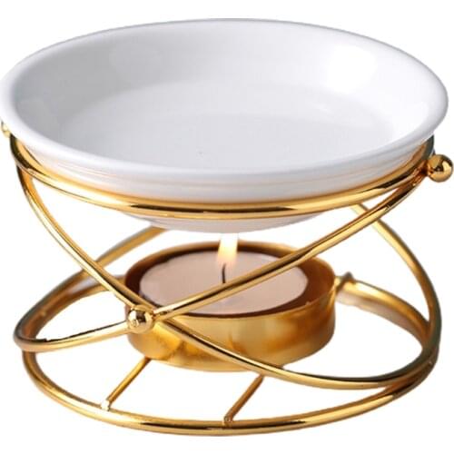 Romantic Tealight Candle Holder Aromatherapy Ceramic Oil Burner Essential Oil Incense Aroma Diffuser Home Decor