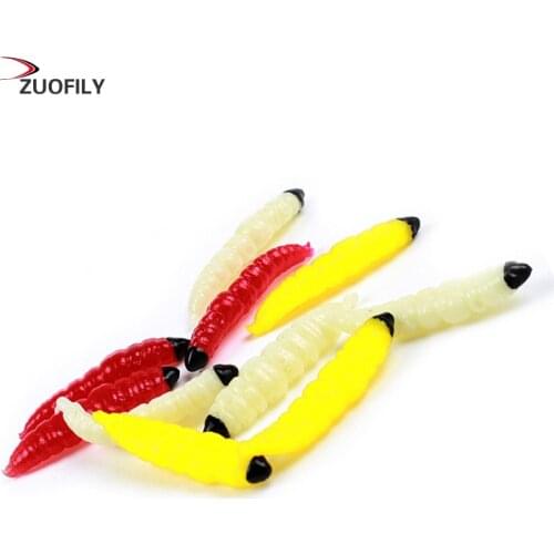 Fishing Lures Tackle Bait Hooks 10pcs Soft Bait Plastic Bionic Worms Bread Insects Fishing Lures Maggot Grub Accessories