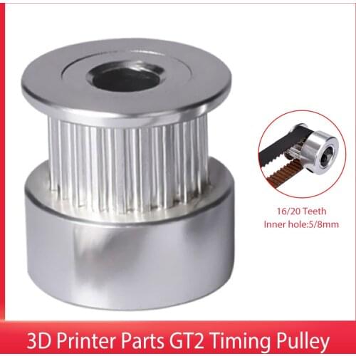 GT2 Timing Pulley 20/16 Teeth Bore 5/8mm Alumium Synchronous Wheels Gear for GT2 Timing Belt 3D Printer Parts