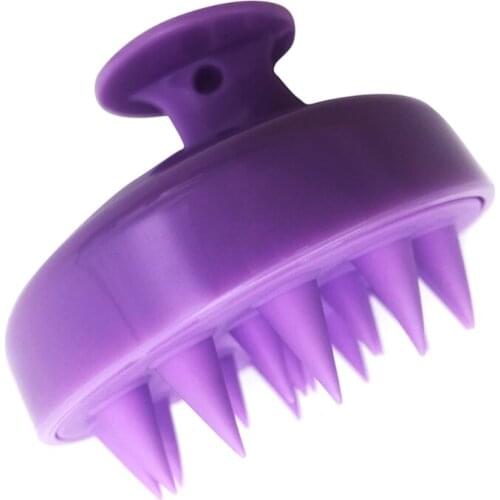 Silicone Hair Scalp Massager Shampoo Brush Wet Dry Manual Head Massage Scrubber A0ND