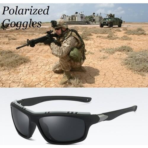 Top Mens Polarized Army Goggles Sports Driving Sunglasses UV400 Fishing Men Tactical Sun glasses Steampunk For Male Gafas de sol