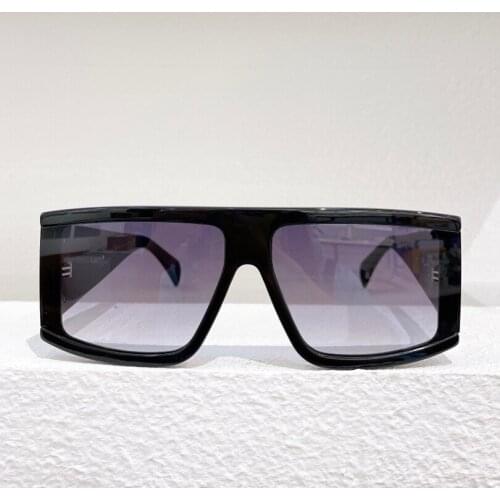 Flat top shield black frame grey lens womens sunglasses fashion style oversized mask men sunglasses