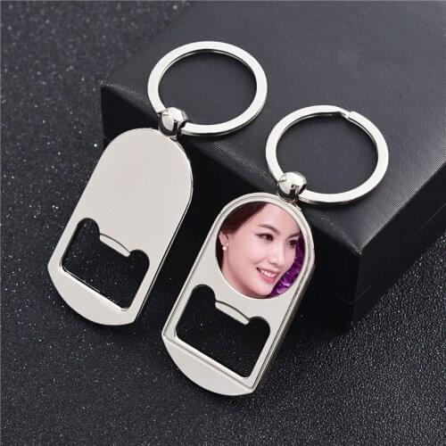 Sublimation blank key chain metal Bottle opener funciton key ring hot transfer printing consumables new arrival 2019 20pcs/lot