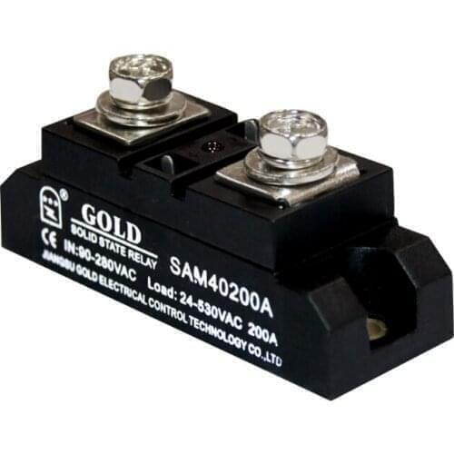 High quality 200A SSR,input 90-280VAC output 40-530VAc single phase solid state relay