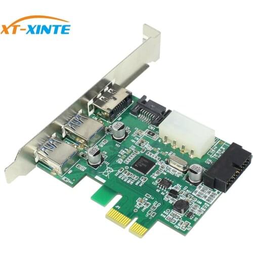 XT-XINTE Expansion Card PCIE 2P PCI-EXPRESS External 2 Ports USB3.0 POWER ESATA /LT303 + Built-in 19PIN USB3.0 Adapter card