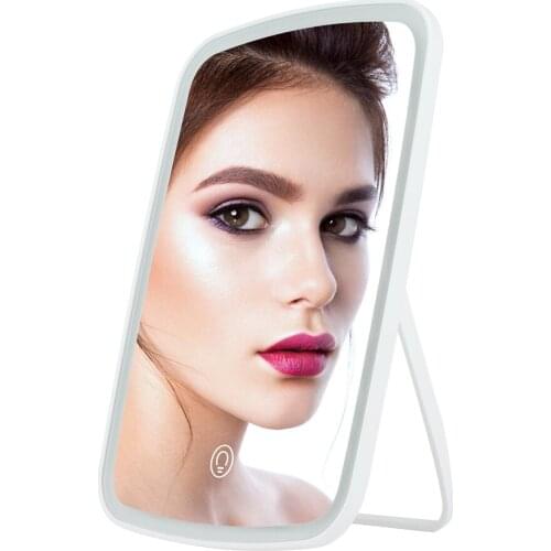 Rechargeable LED Touch Screen Makeup Mirror Professional Vanity Mirror With LED Light Health Beauty Adjustable 180 Rotating