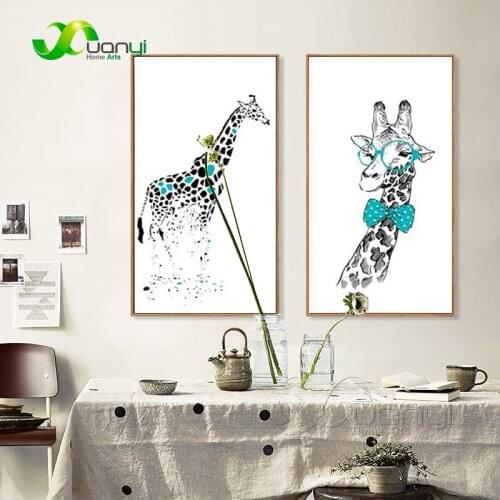 1 Piece Nordic Deer Canvas Painting Modular Pictures For Living Room And Bedroom Wall Art Decor Modern Nordic Art Prints Kids