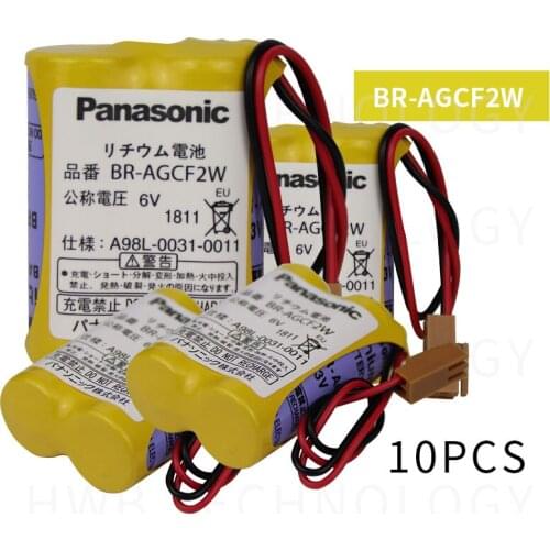 10pcs/lot New Date 100% Original New BR-AGCF2W Lithium 6V PLC battery batteries with brown plug For Fanuc Free Shipping