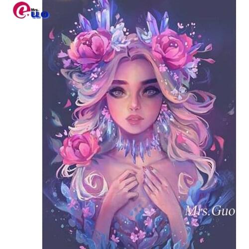 5D DIY Handmade Full Drill Diamond Painting "Beauty Girl" Cross-Stitch Kits Diamond Mosaic Embroidery Fairy Portrait Home Decor