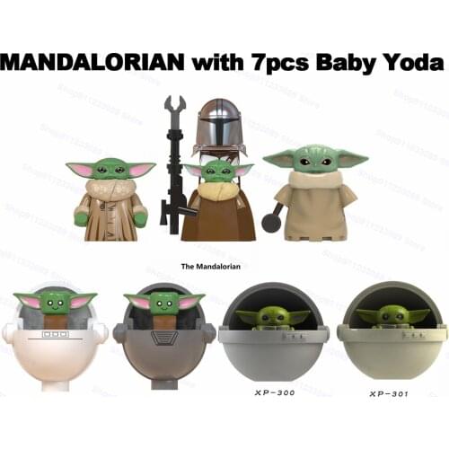 8pcs/set Movie Characters Grogu Assemble Building Blocks Bricks Star Model Figures Wars Toy Children Gift