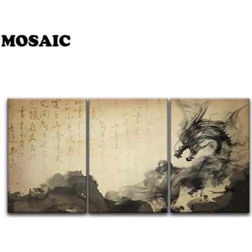 Diamond mosaic full diamond embroidery DIY diamond painting cross stitch Chinese Ink Painting Style with Dragon