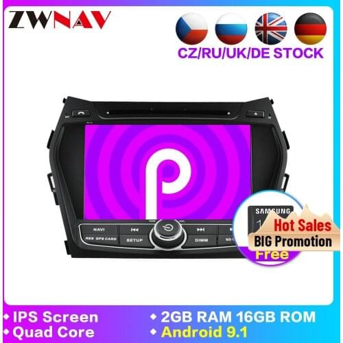 Android 9.1 touch SCREEN CAR DVD PLAYER For Hyundai IX45 Santa fe 2014 2015 2016 GPS player navigation stereo radio type recorde