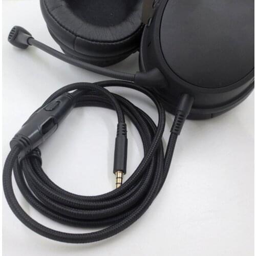 Audio Cord Noise Reduction Lossless Anti-winding 3.5mm Headphone Driver-free AUX Cable for Kingston HyperX Cloud Mix/Cloud Alpha