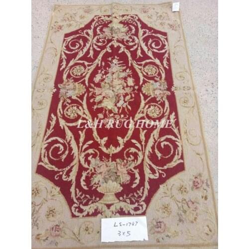 Free shipping 3'X5' needlepoint rugs 100% New Zealand wool handmade rugs for home decoration
