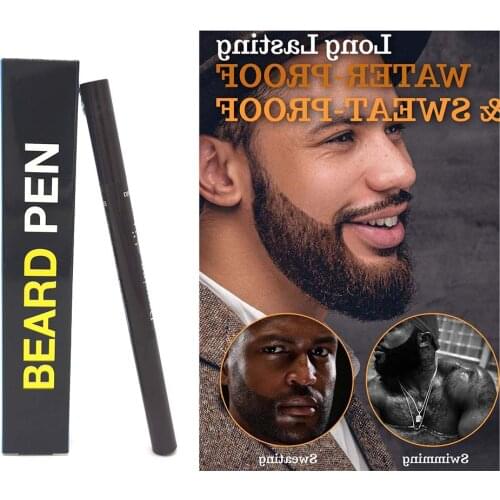 Beard Pen Men Barber Pencil And Brush Male Mustache Repair Shape Effective Enhance Facial Hair Waterproof Proof Sweat Styling
