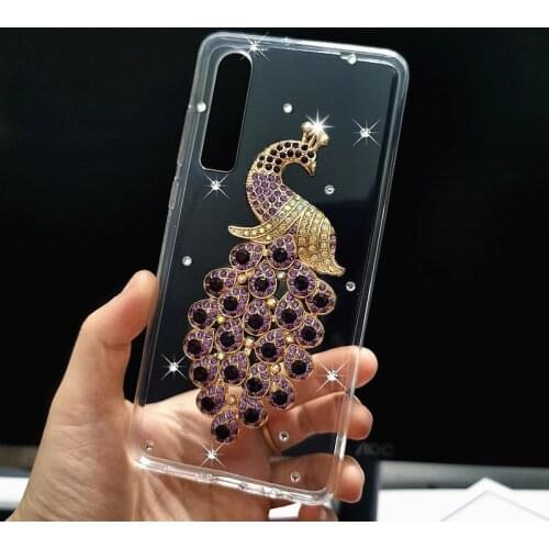 Purple peacock silicone Cover For Samsung galaxy A52 A50 A70 S20 Ultra A72 M21 M30S M31 A21S A10 A11 A21 A31 A51 A71 Phone Case
