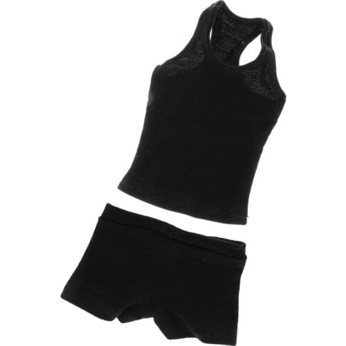 1/6 Scale Black Vest & Underwear Clothes for 12'' Male Action Figurines