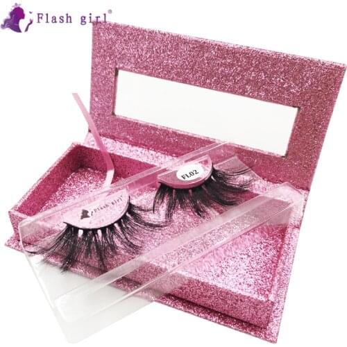 Hot Sale 1 Pair 25mm False Eyelashes Thick Natural Long 100% Handmade Faux Mink Lashes Fake Eye Lashes Makeup FL02