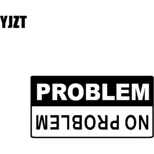 YJZT 13.5CM*6.9CM Graphics NO PROBLEM Interesting Car Sticker Decal Black Silver Vinyl C11-0689