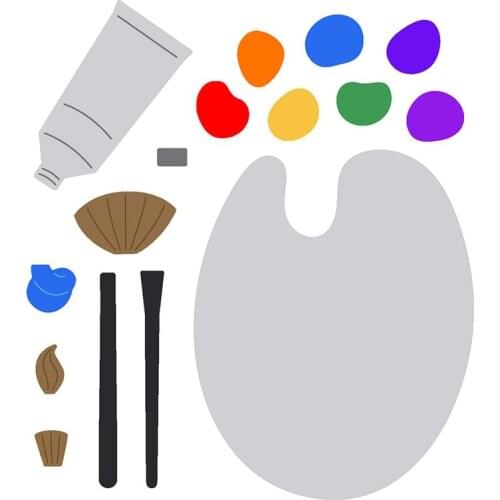Paint And Palette Metal Cutting Dies Scrapbooking DIY Card Photo Album Making Crafts Stencil Embossing Decoration New Die Cuts