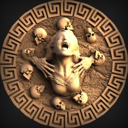 Round decoration STL Model for CNC Router 3D Printer Artcam Aspire Bas Relief