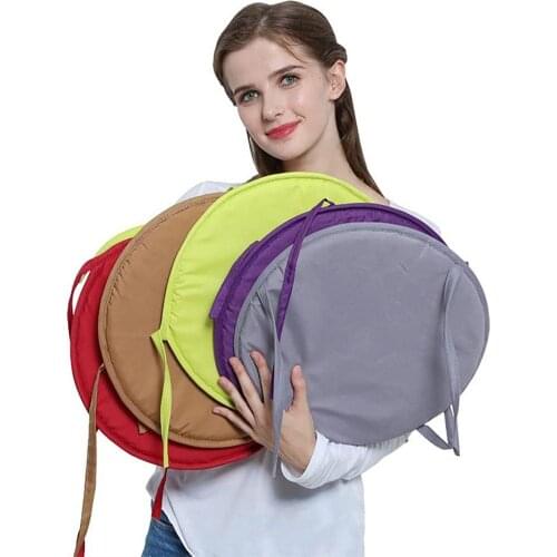 30/38cm Round Chair Seat Cushion Pad Solid Color Round Tie-on Pads Garden Patio Home Office Kitchen Circular Chair Cushion