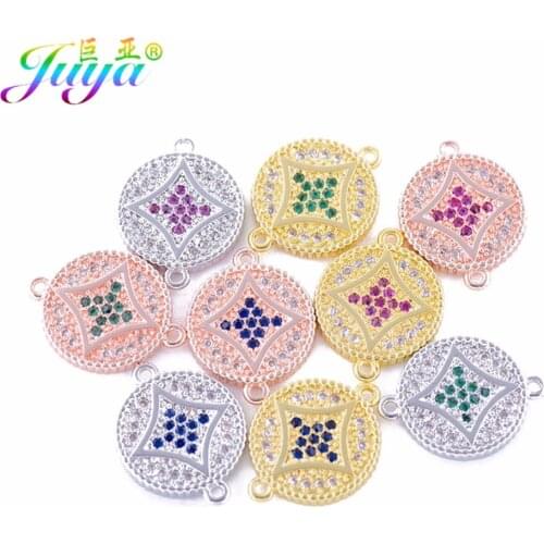 Juya DIY Fashion Jewelry Decorative Round Connector Charms Accessories For Needlework Jewlery Making Supplies