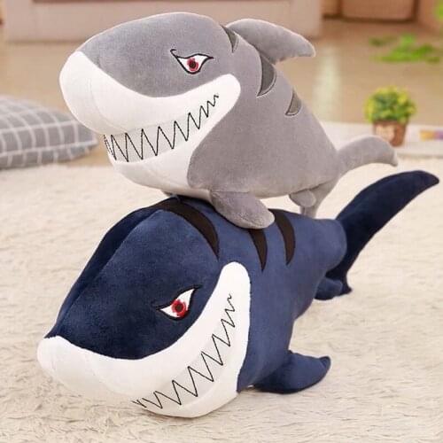 Cute sleeping shark plush toy super soft fish doll high quality pillow children doll female birthday gift