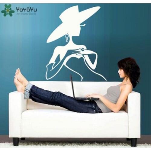 Fashion Girls Beauty Salon Wall Decal Modern Design Wall Stickers Silhouette Lady Poster Art Mural Home Decor Livingroom SY177