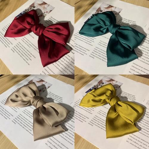 Soft Bow Hairgrips Solid Girls Headband Elegant Women Bows Hairband Elastic Wholesale Fashion Cotton Hair Accessories For Women