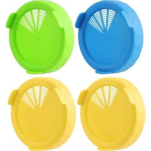 Set of 2 Mason Jar Plastic Screen Sprouting Strainer Lid Kit For Storage Bottles Jar Sprouts Growing Bean Broccoli Sprouting Lid