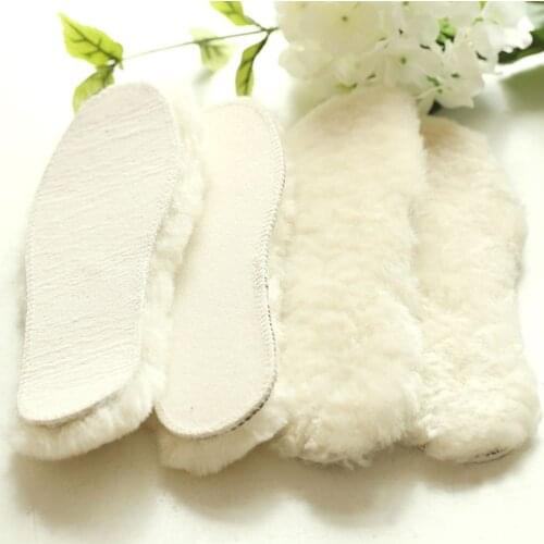 Natural Sheepskin Insoles Winter Real Fur Wool Insoles Men Women Warm Soft Thick Warm Cashmere Snow Boots