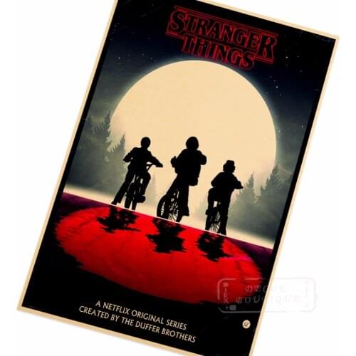 Science Sci-fi Stranger Things Movie Poster Classic Retro Vintage Kraft Canvas DIY Wall Sticker Home Bar Posters Decoration