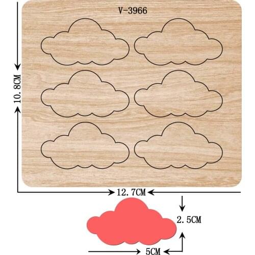 New Cloud wooden dies cutting dies for scrapbooking Multiple sizes V-3966