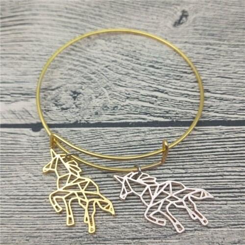 New Origami Unicorn Bangles Cute Origami Unicorn Bangles Bracelets Fashion Animal Pet Jewellery