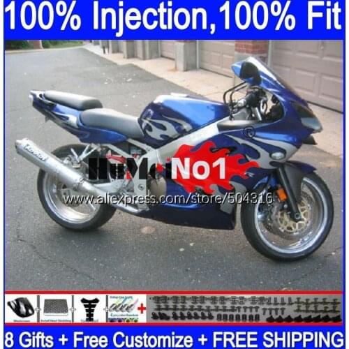 OEM For KAWASAKI ZX 6R 636 600 CC 6 R ZX636 ZX6R 00 01 02 70MC.168 Blue Silver ZX-636 600CC ZX600 ZX-6R 2000 2001 2002 Fairings