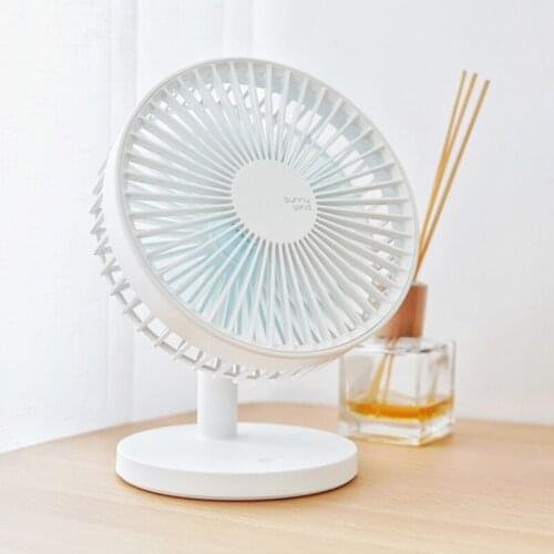 Portable Desktop Fan USB Rechargeable 2000mAh Powerful Table Air Cooling Fan Quiet 3 Speeds for Office Outdoor Camping Home