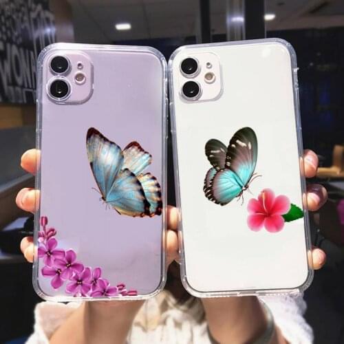 Zororong Lovely Butterflies transparent Phone Case For iPhone 12 Mini 11 Pro XS Max X XR 7 8 Plus