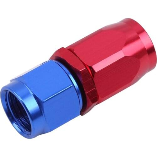 Straight Swivel Oil Fuel Fitting Adapter Pipe Joints Aluminum Car Connector Black-red Hose End Fitting AN6